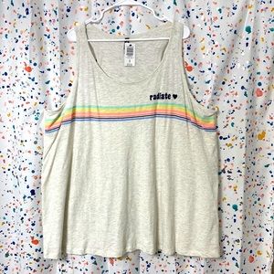 Torrid size 5 racer back radiate tank top with rainbow detail stripes